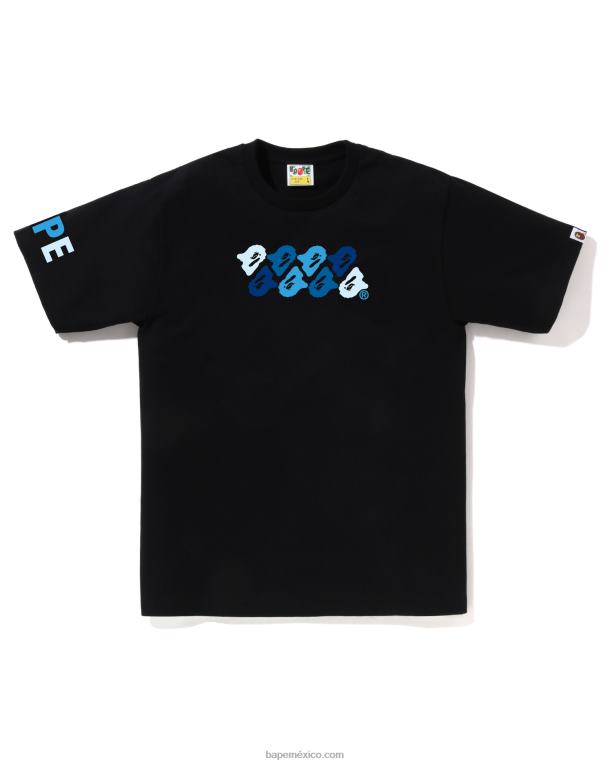 camiseta de camuflaje abc hombres A Bathing Ape 00RH74 negro