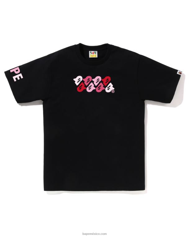 camiseta de camuflaje abc hombres A Bathing Ape 00RH76 negro