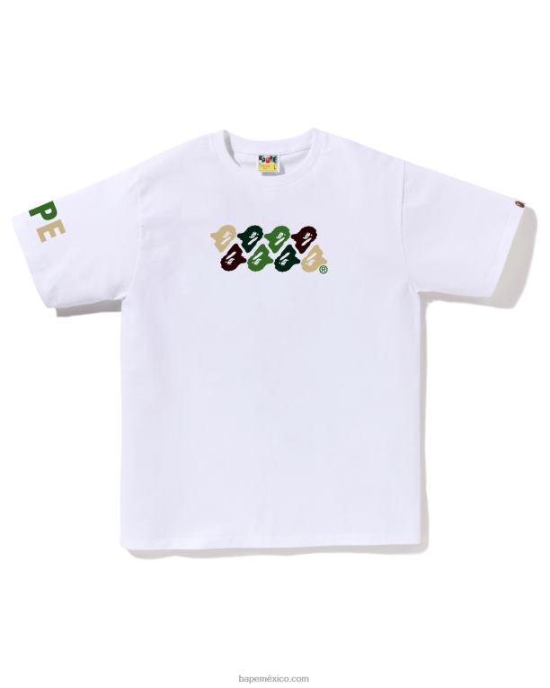 camiseta de camuflaje abc hombres A Bathing Ape 00RH78 blanco