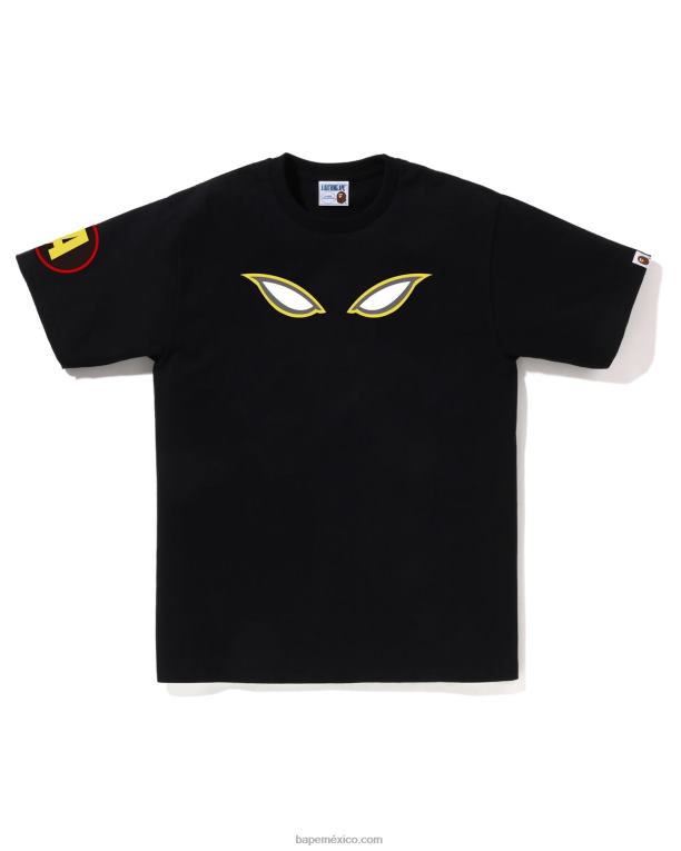 camiseta de sombra hombres A Bathing Ape 00RH171 negro