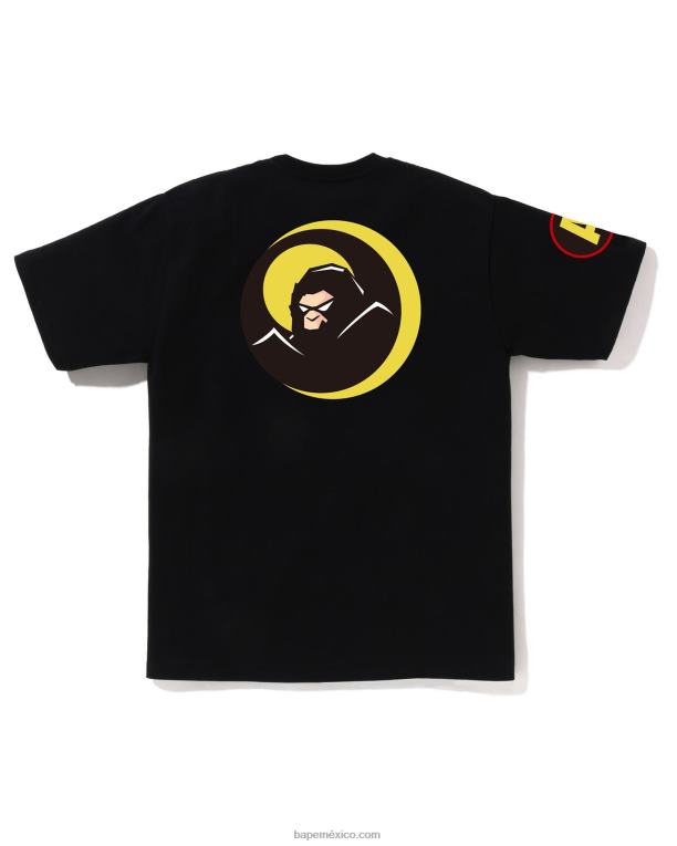 camiseta de sombra hombres A Bathing Ape 00RH171 negro