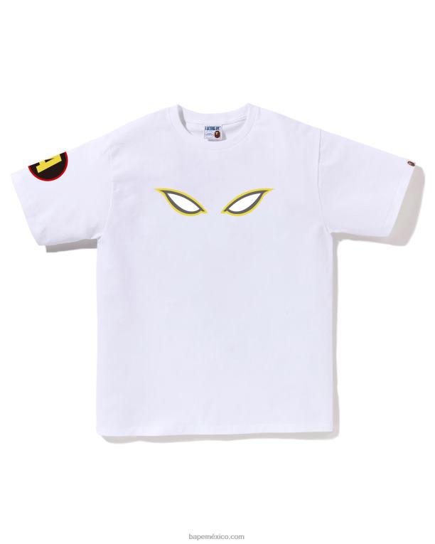 camiseta de sombra hombres A Bathing Ape 00RH174 blanco