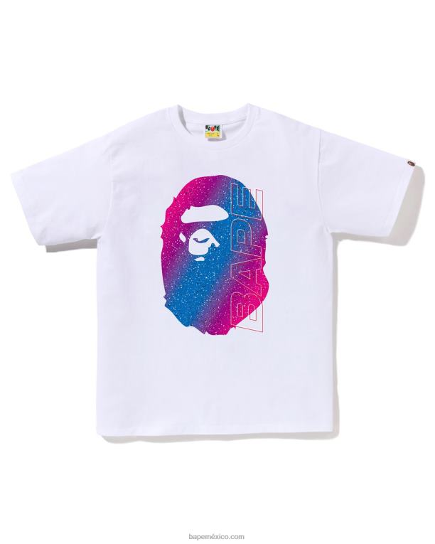 camiseta electro neón hombres A Bathing Ape 00RH12 blanco