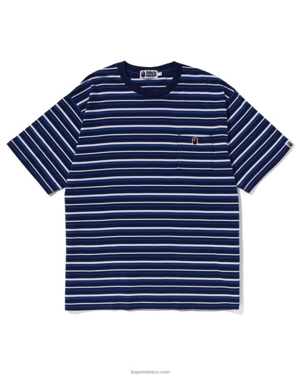 camiseta hoop one point de ajuste holgado hombres A Bathing Ape 00RH119 azul