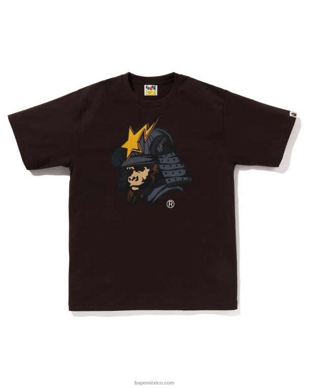 camiseta kabuto general hombres A Bathing Ape 00RH123 marrón