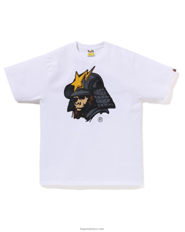 camiseta kabuto general hombres A Bathing Ape 00RH125 blanco