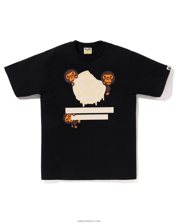 camiseta milo bebé chocolate san valentín hombres A Bathing Ape 00RH311 negro