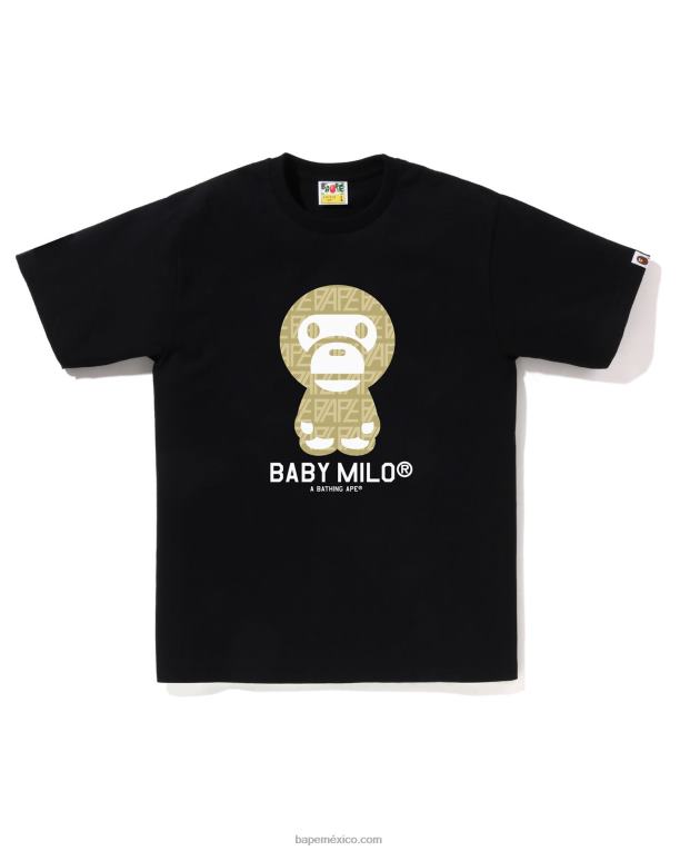 camiseta milo bebé con monograma del logo hombres A Bathing Ape 00RH196 negro