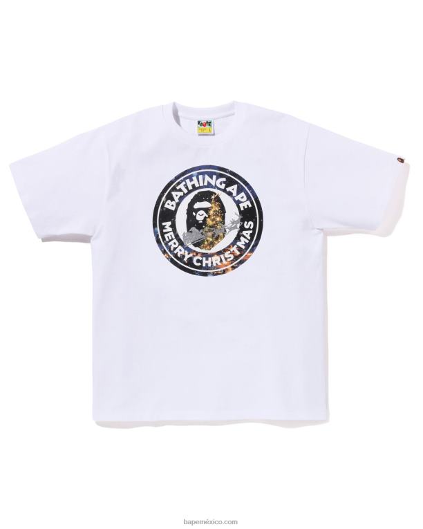 navidad ocupado con camiseta de trabajo hombres A Bathing Ape 00RH139 blanco