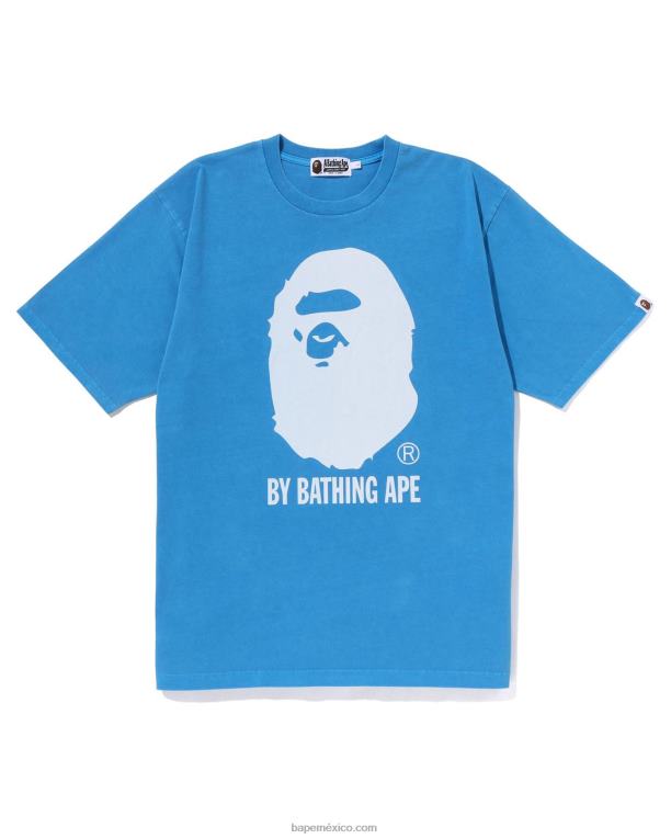 sobreteñido por camiseta relajada hombres A Bathing Ape 00RH251 cielo azul