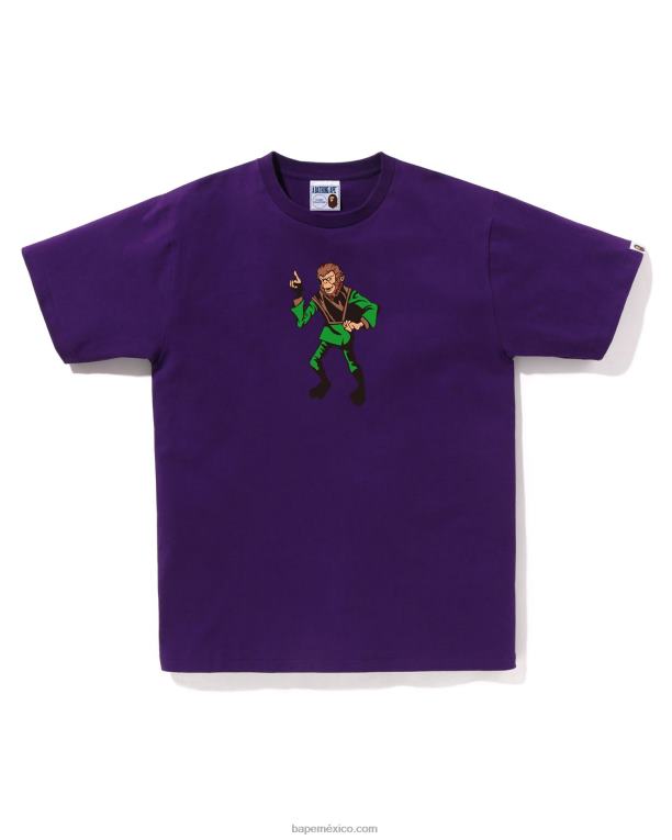 tee hombres A Bathing Ape 00RH163 púrpura