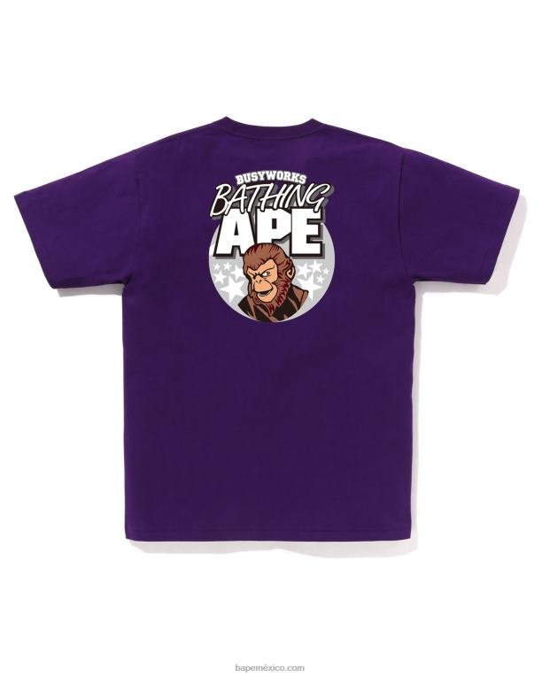 tee hombres A Bathing Ape 00RH163 púrpura