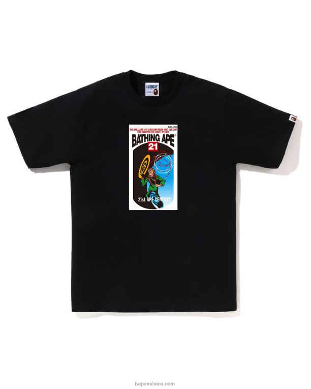 tee hombres A Bathing Ape 00RH165 negro
