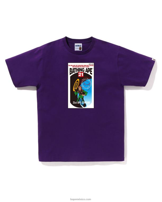 tee hombres A Bathing Ape 00RH167 púrpura