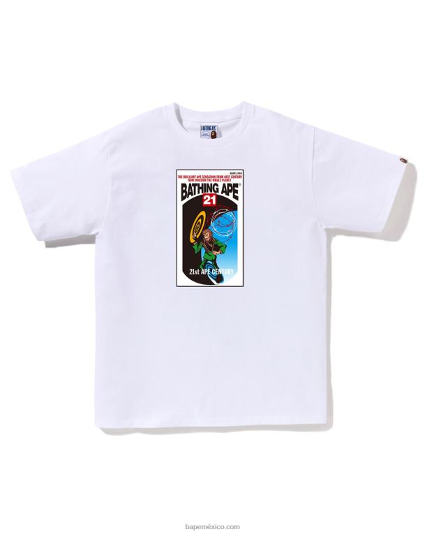 tee hombres A Bathing Ape 00RH168 blanco