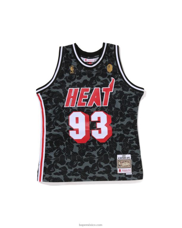 camiseta sin mangas miami heat de x m&n hombres A Bathing Ape 00RH365 negro