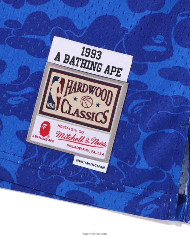 x m&n camiseta sin mangas de las redes de brooklyn hombres A Bathing Ape 00RH363 azul