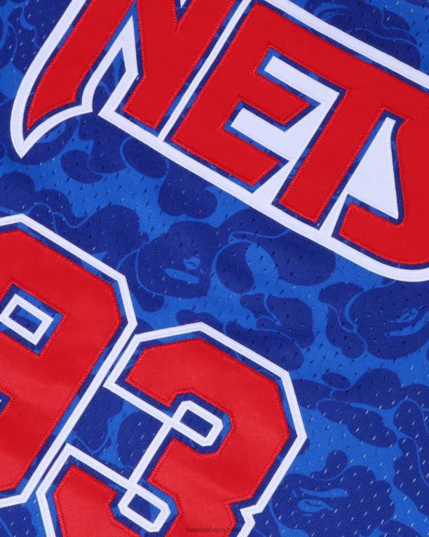 x m&n camiseta sin mangas de las redes de brooklyn hombres A Bathing Ape 00RH363 azul