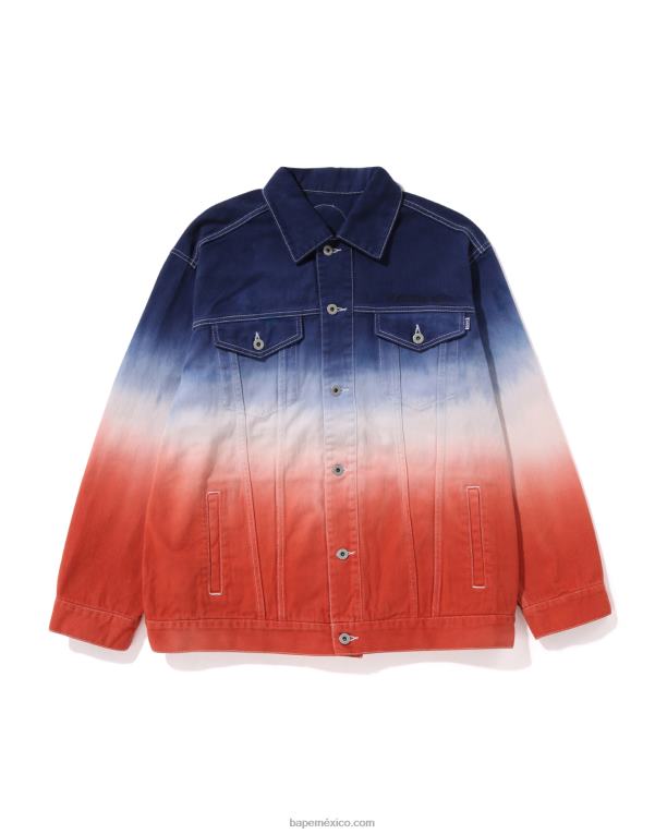 chamarra de mezclilla de corte holgado de campeón de graduación hombres A Bathing Ape 00RH129 caso