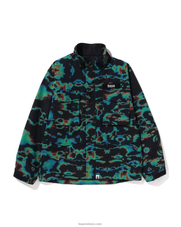 chaqueta de termografía de corte holgado m-65 hombres A Bathing Ape 00RH332 negro