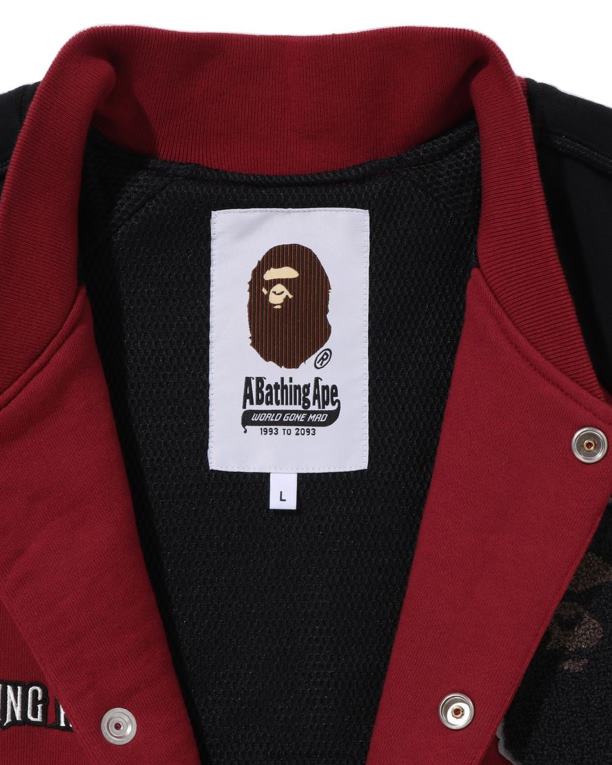 chaqueta universitaria de sudor hombres A Bathing Ape 00RH242 rojo brillante