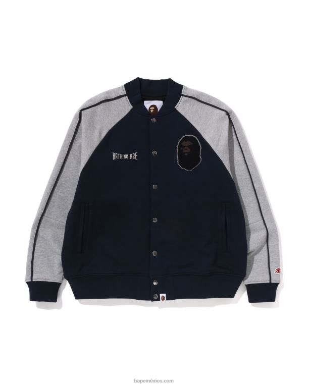 chaqueta universitaria de sudor hombres A Bathing Ape 00RH243 Azul marino