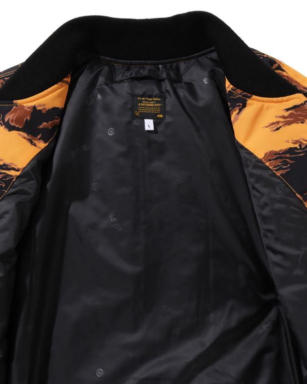 tigre camo largo ma-1 hombres A Bathing Ape 00RH327 naranja