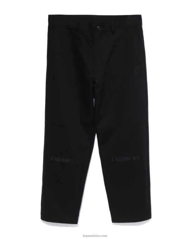 pantalones chinos holgados hombres A Bathing Ape 00RH291 negro