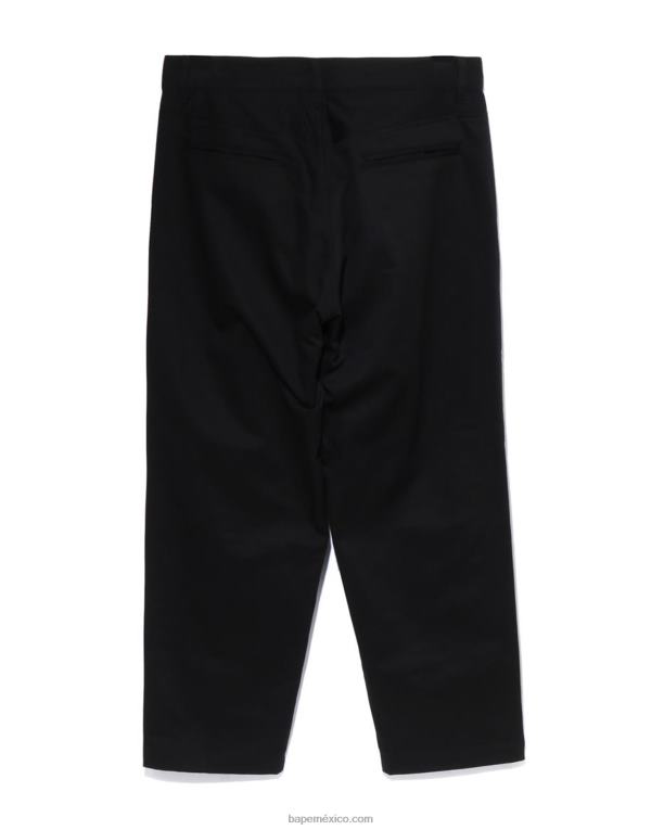 pantalones chinos holgados hombres A Bathing Ape 00RH291 negro