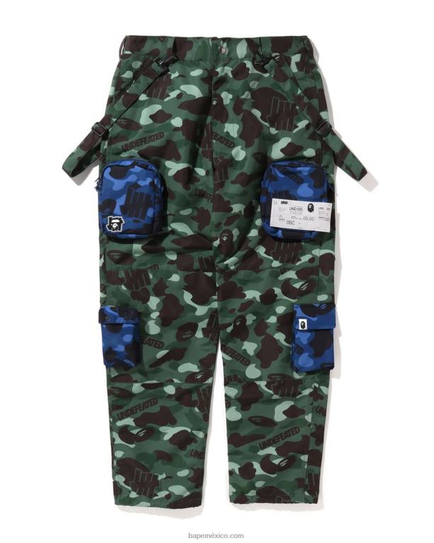 pantalones con múltiples bolsillos tipo canguro de camuflaje en color x undftd hombres A Bathing Ape 00RH348 ejercito verde