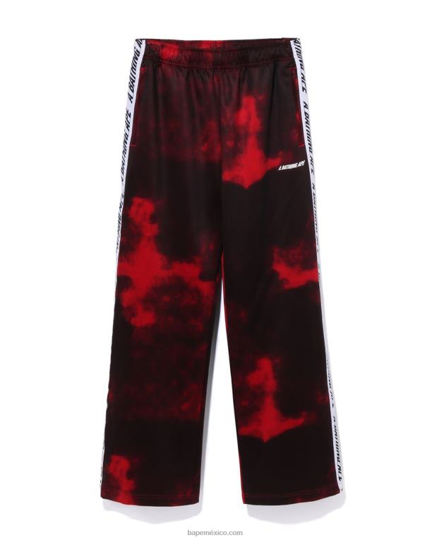 pantalones de chándal tie dye hombres A Bathing Ape 00RH239 rojo brillante