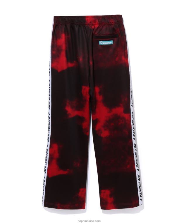 pantalones de chándal tie dye hombres A Bathing Ape 00RH239 rojo brillante