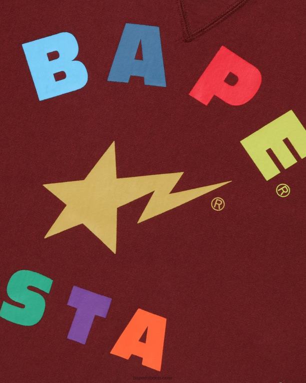 Cuello redondo hombres A Bathing Ape 00RH358 rojo ladrillo