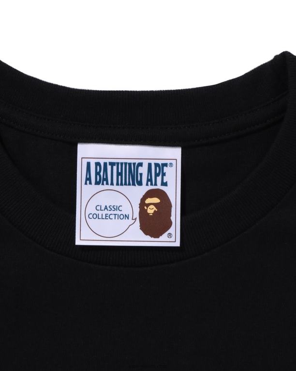 camiseta de sombra hombres A Bathing Ape 00RH107 negro