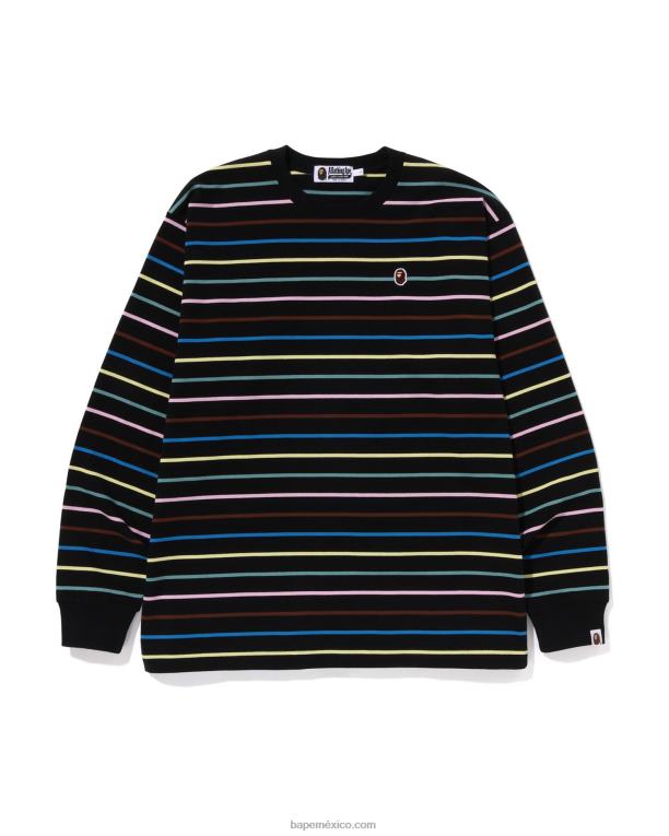 camiseta holgada con aro hombres A Bathing Ape 00RH288 negro