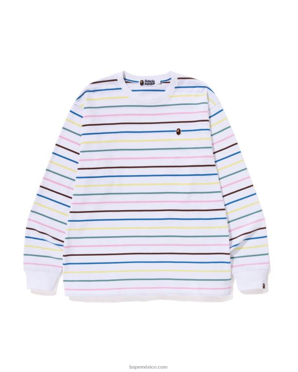 camiseta holgada con aro hombres A Bathing Ape 00RH290 blanco