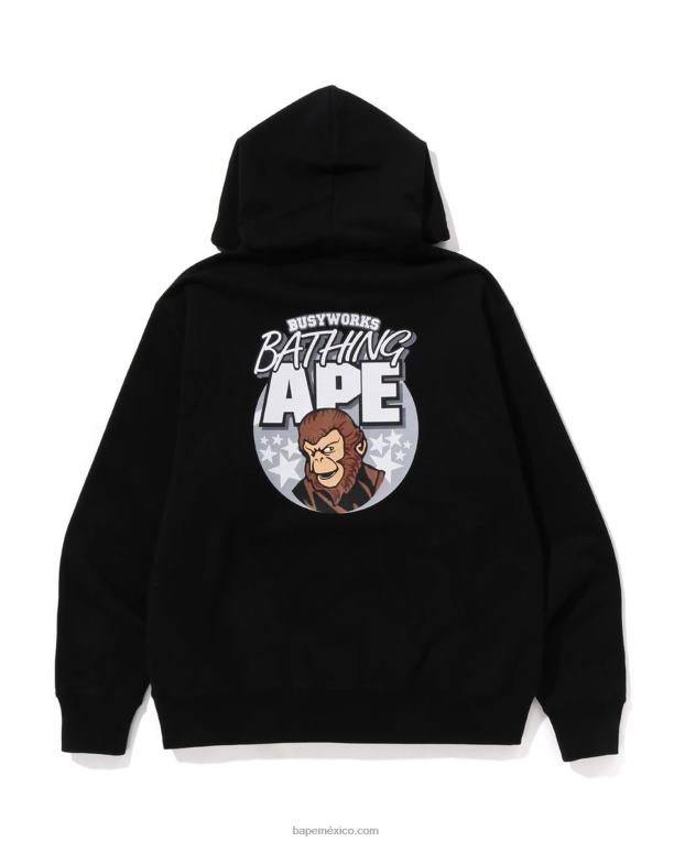 sudadera con capucha de ajuste holgado hombres A Bathing Ape 00RH284 negro