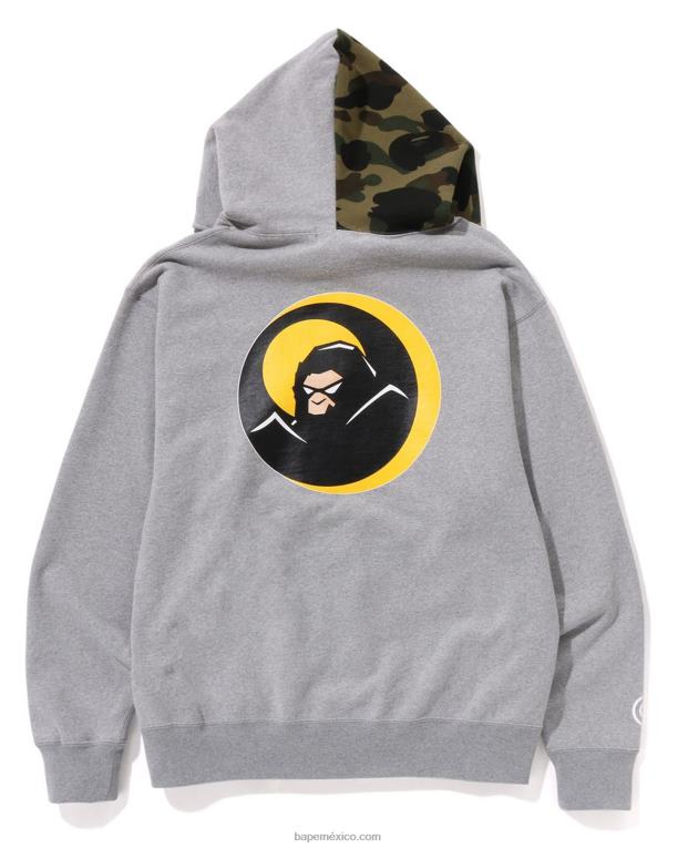 sudadera con capucha y cremallera completa shadow hombres A Bathing Ape 00RH180 gris