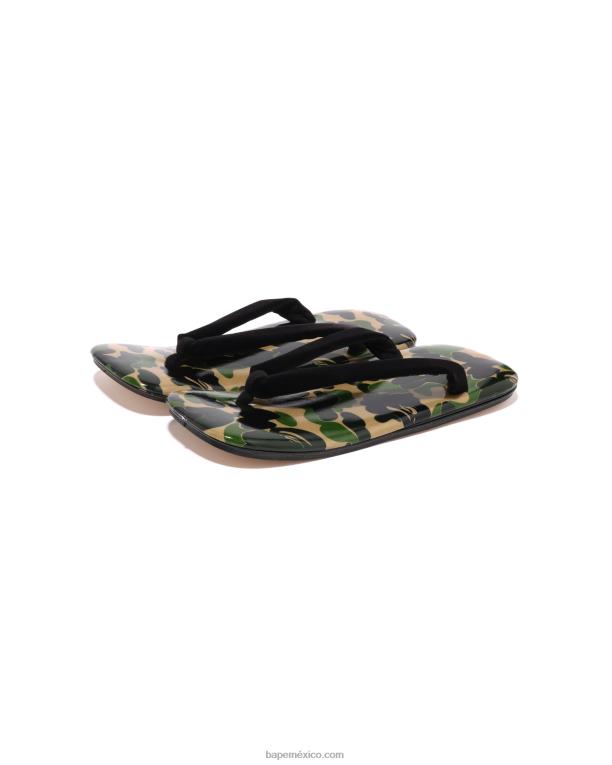 sandalias japonesas abc camuflaje hombres A Bathing Ape 00RH667 ejercito verde