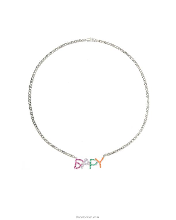 collar con cristales y logo mujer A Bathing Ape 00RH1125 caso