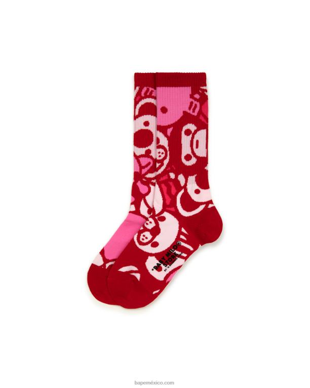bebé milo calcetines mujer A Bathing Ape 00RH1081 rosa