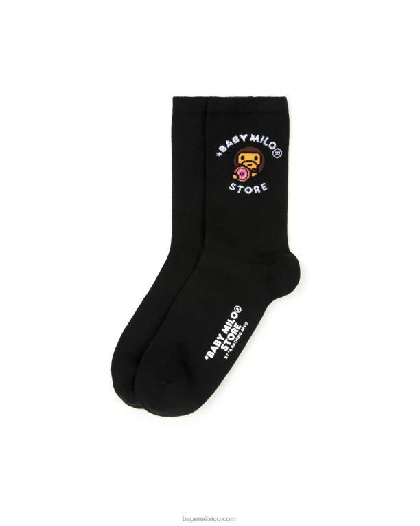 bebé milo calcetines mujer A Bathing Ape 00RH1092 negro