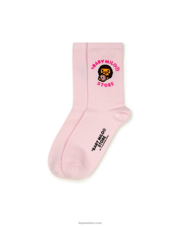 bebé milo calcetines mujer A Bathing Ape 00RH1093 rosa