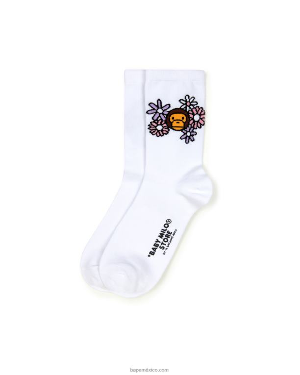 bebé milo calcetines mujer A Bathing Ape 00RH1099 blanco