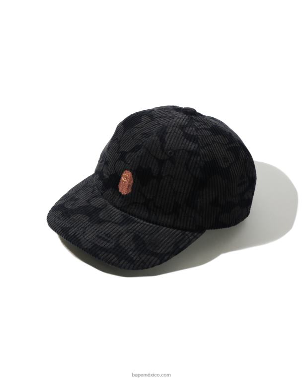 gorra con panel de pana de camuflaje sólido mujer A Bathing Ape 00RH1154 Azul marino