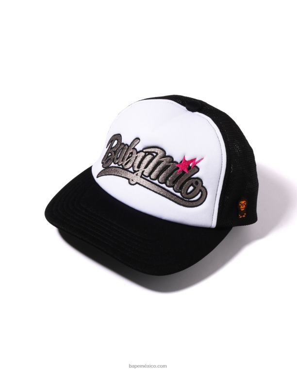 gorra de malla con bordado baby milo mujer A Bathing Ape 00RH1141 negro