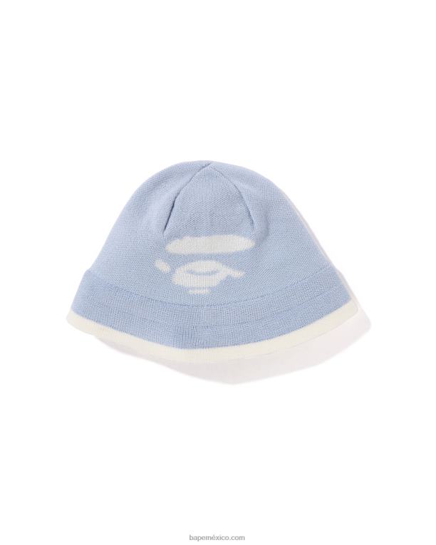 gorro tejido con cara mujer A Bathing Ape 00RH1104 azul claro