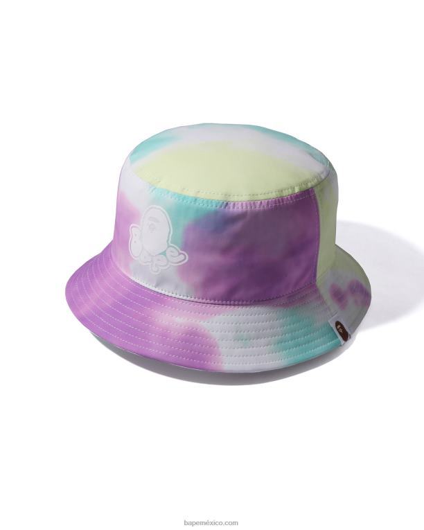sombrero de pescador con efecto tie-dye mujer A Bathing Ape 00RH1150 caso