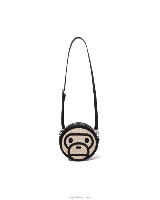 bolso de hombro baby milo basket mujer A Bathing Ape 00RH1151 negro
