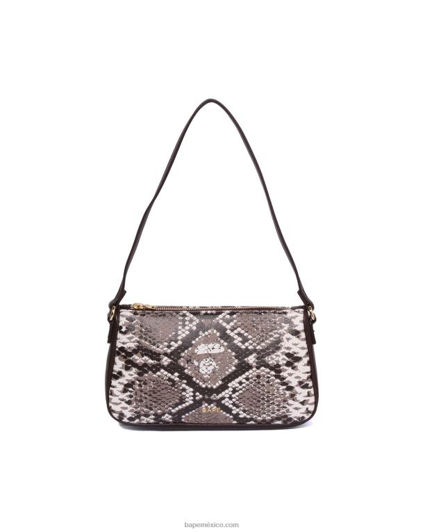 bolso de mano con motivo de serpiente mujer A Bathing Ape 00RH1108 beige